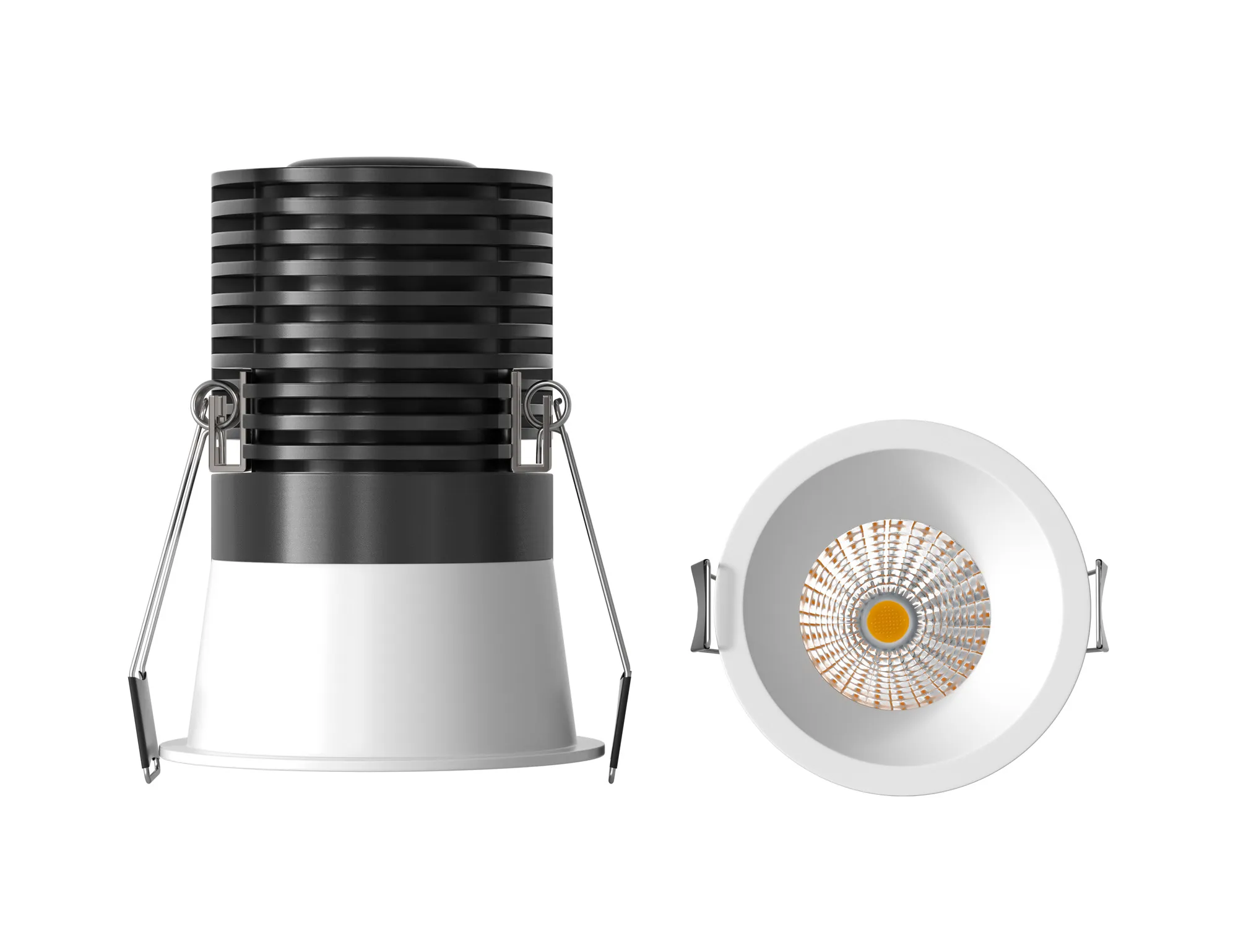 M9273  Cane 7.5cm Spotlight, 12W LED, 4000K, 940lm, White, Cut Out: 74mm, Driver Included